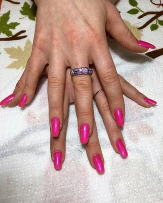 This is a brand new set of acrylics. She did such a beautiful job and they do the cheapest acrylics in Miami/Miami beach.