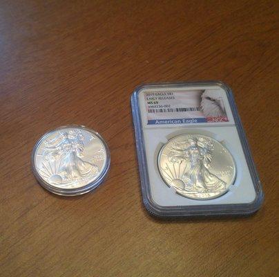 My sons gorgeous yearly silver eagles.