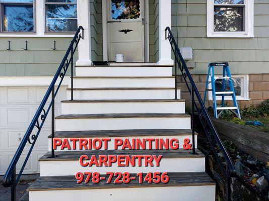 Melrose Ma Painting Stairs Call us For your Estimate 978-728-1456 patriotpaintingcarpentry@gmail.com