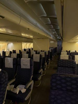 Plane interior inside hangar