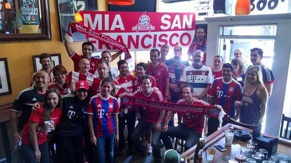 Mia San Francisco at Danny Coyle's following a match against Schalke in 2014-15