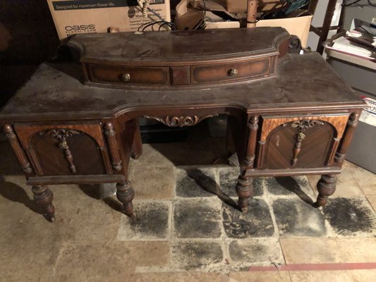 what you would charge to have my grandmother s vanity & the mirror That attaches to it refinished it's from the 1940s  it has water damage