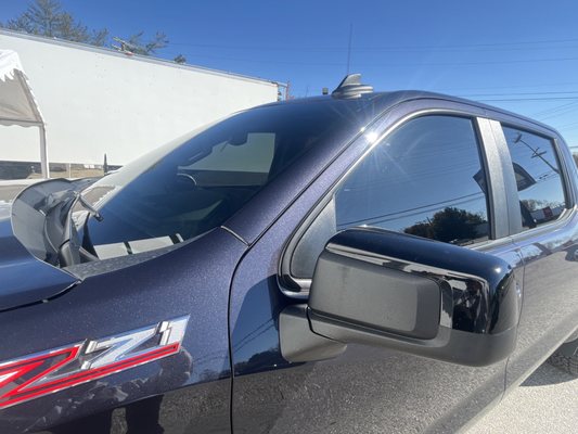 Windshield and front two driver/passenger windows