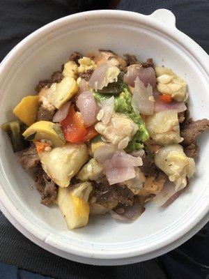 Scrambled Eggs and Steak Bowl