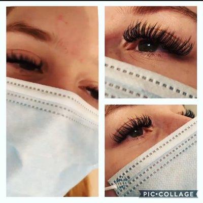 Hybrid vegan lash extensions. Non toxic and comfortable wear