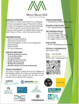 Moore Money Capability Statement