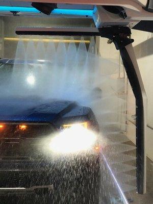 Nice high pressure rinse, best part is this wash is Touchless which means no brushes touch your car!