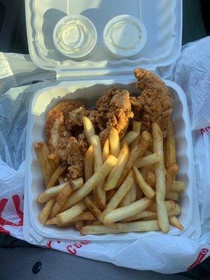 Chicken tenders and fries