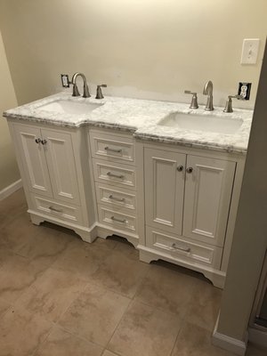 Double sink vanity installation