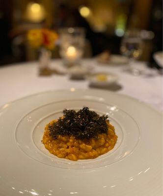 Pumpkin and seaweed risotto