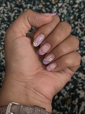 This was my first mani here, the photo was like 3 weeks after I had it done, lasted around 5 weeks and none chipped off.