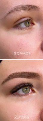 Brow Tint & Brow Shaping (Wax) + Hybrid Lash Set