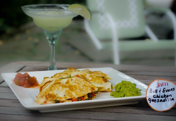 Bell & Evans chicken quesadilla with a little summer drink!