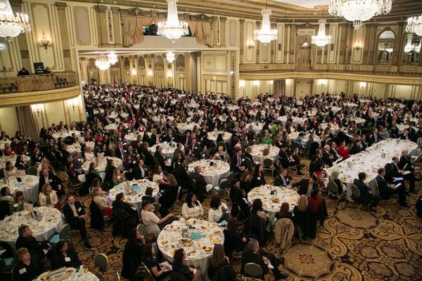 The Palmer House Hilton Grand Ballroom was filled with more than 850 attendees at this sold-out Women's Leadership Breakfast.