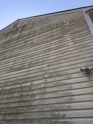 Look at how dirty this house was. It was no problem for RVA Pressure Washing