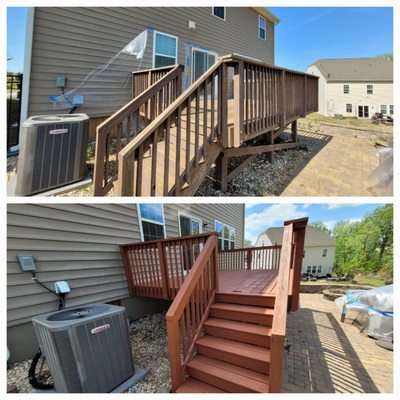 Deck staining.