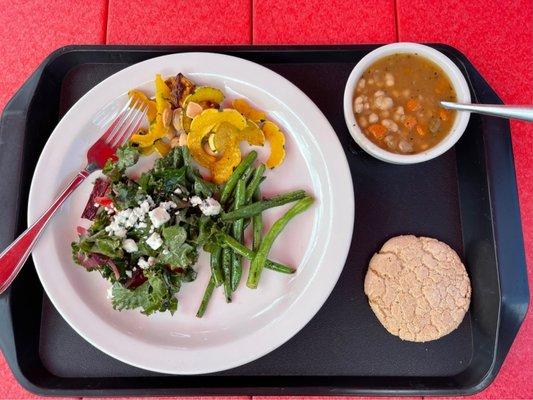 Delicious vegan lunch made by Chefs Jessie and Kenny and staff