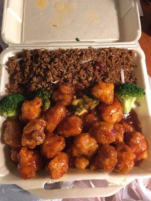 General Tso's combination platter