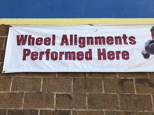 Wheel alignments performed here