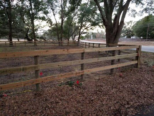 3 board and wire fencing