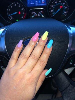 Pastel colored nails specially requested