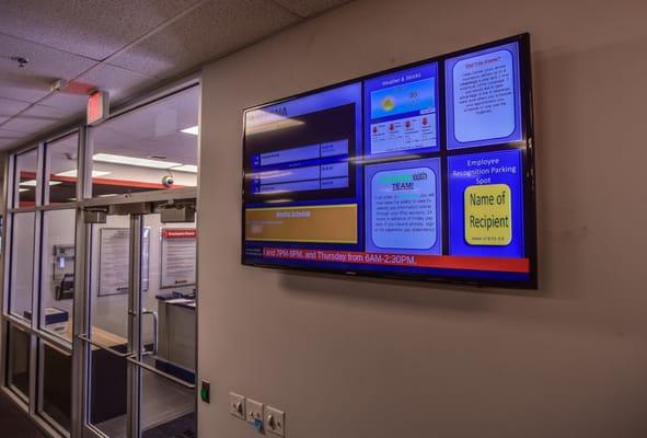 Employee communication via digital signage in a corporate office