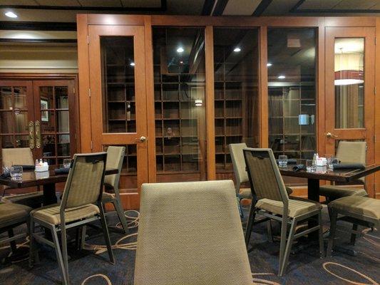 Oddly empty wine room