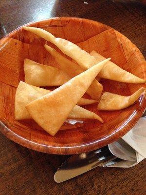 Best part of the meal. Homemade soft and pillowy chips.