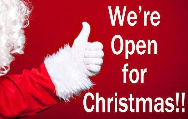 We are open from 12-5pm. Come in and get %25 off E-Juice on Christmas Day :)