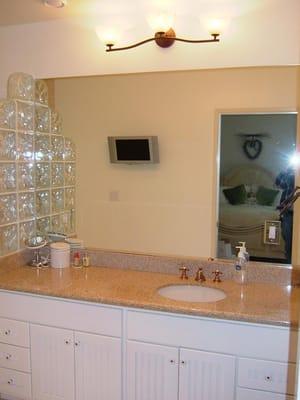 Counter and cabinet of bathroom remodel