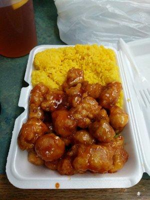 General Tso's Chicken with no vegetables as ordered.