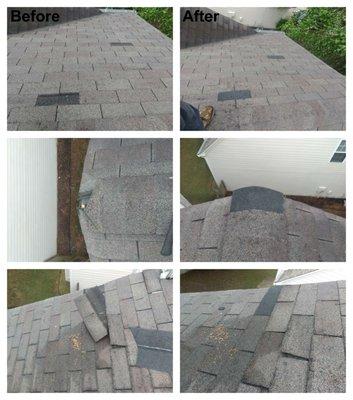 Before and after rood repairs