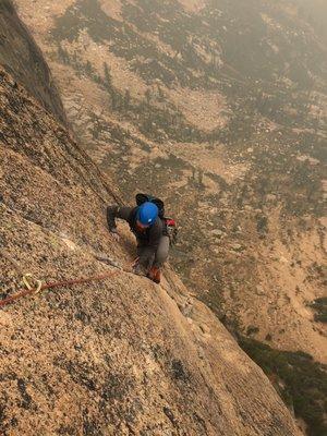 5.11 crux, West Face of North Early Winters Spire