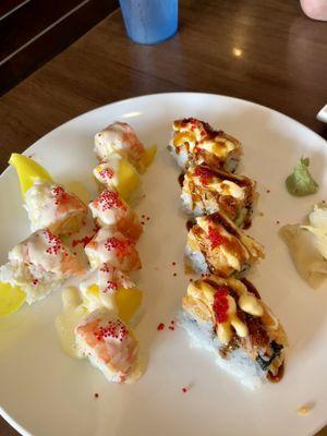 Shrimp Mango Roll and Sunny Bomb