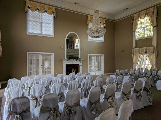 Inside the clubhouse. Second level. This part looks like a church sanctuary.