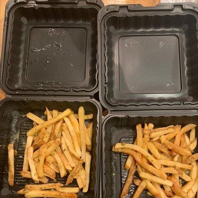 I ordered 2 bucket of garlic fries and this is what I get?! This Is $15.... not even a bucket combined both orders.