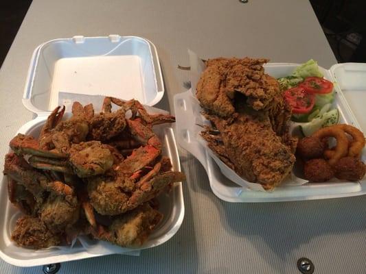 Sheepshead Dinner and Fried Crabs