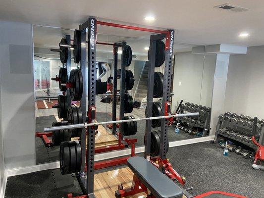 Mirror wall installed for a workout room part 2.