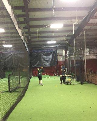 Hitting lesson at Inside Pitch.