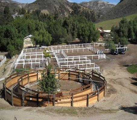 Conditioning areas and equipment for the horses.