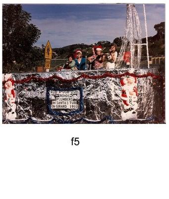 Erling Rohde Plumbing float in the La Jolla Christmas parade.