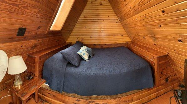 A-frame Cabin 5 Lofted Bedroom.