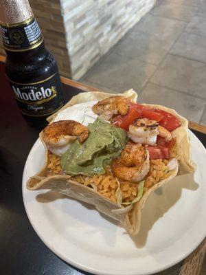 Veggie Taco Salad + Shrimp