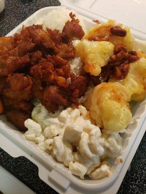 Mochicko Chicken and Honey Walnut Shrimp Combo Plate