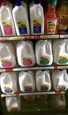 Good deals when you buy two gallons of milk.