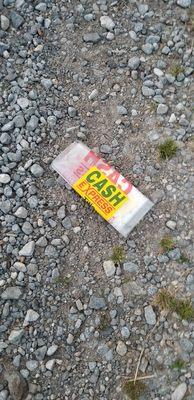 Nothing like finding branded trash in one's driveway!