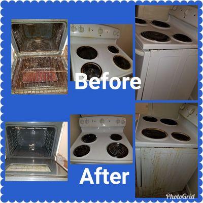 This is a stove I cleaned befor, after pics