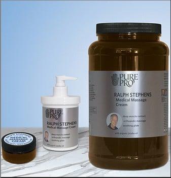 Pure Pro, top quality ingredients, appropriate for therapist of all modalities. Try new Ralph Stephens Medical Massage Cream!