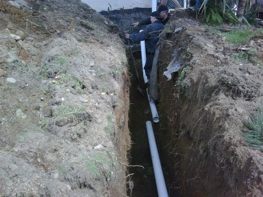 Drain tube install.