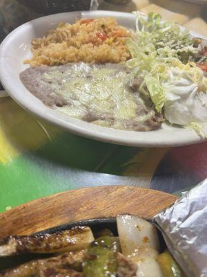 Side plate to steak fajitas